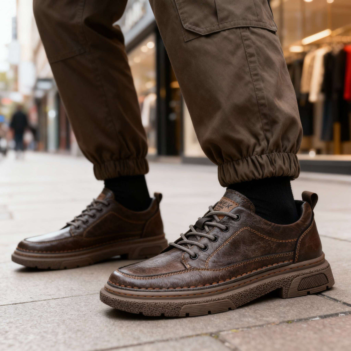 Herren Ledersneaker – handgenäht mit Dämpfungssohle
