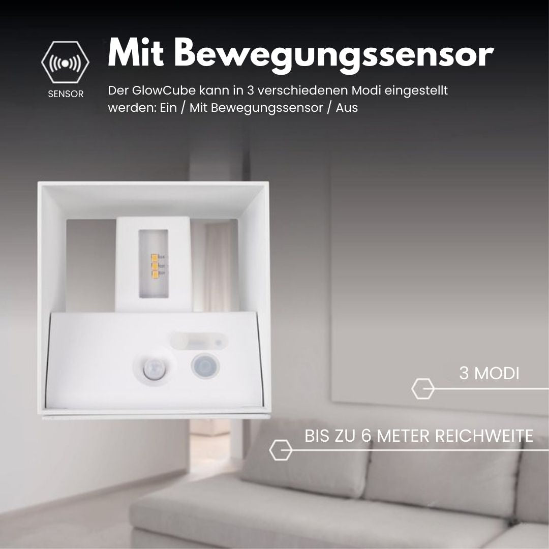 Wireless LED Wall Light – Battery Sensor Lamp Indoor/Outdoor | GlowCube