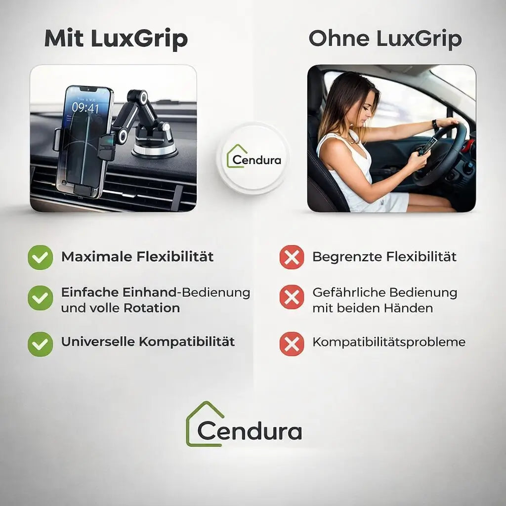 Car Phone Mount Holder – 360° Rotating Dashboard Mount | LuxGrip