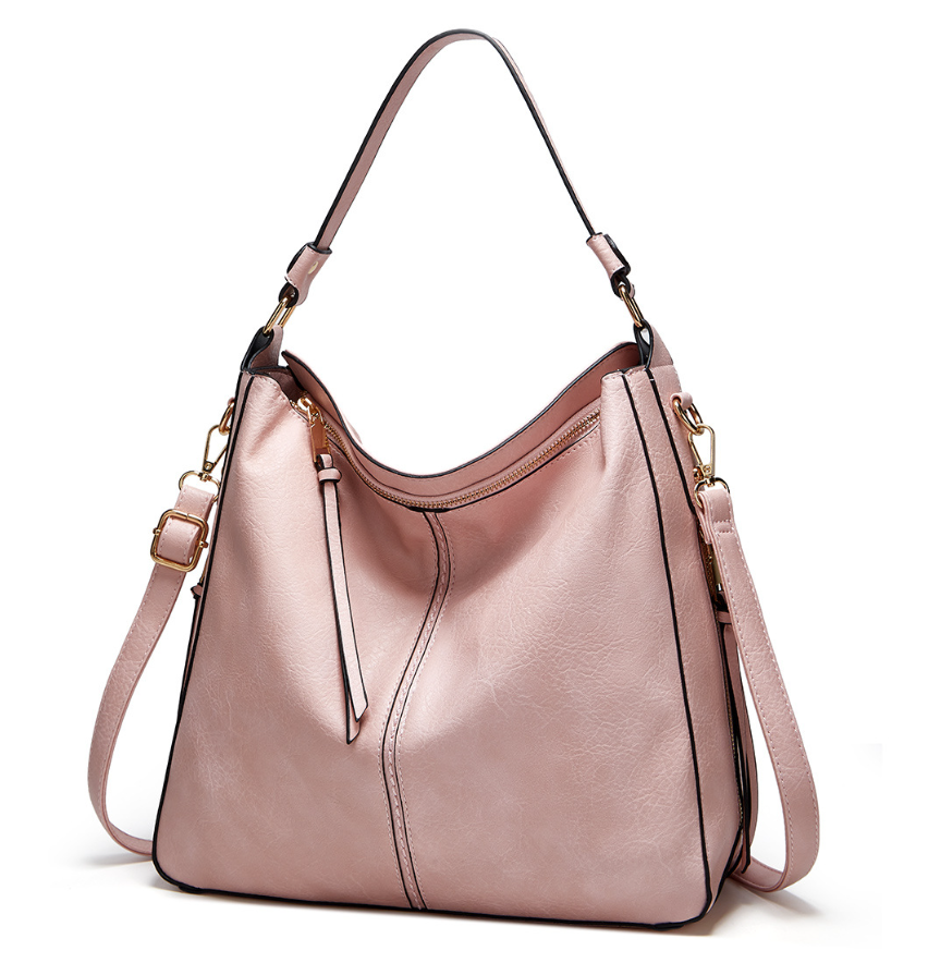 Klassische Lederschultertasche mit eleganten Golddetails