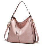 Classic Leather Shoulder Bag Sleek Gold Details
