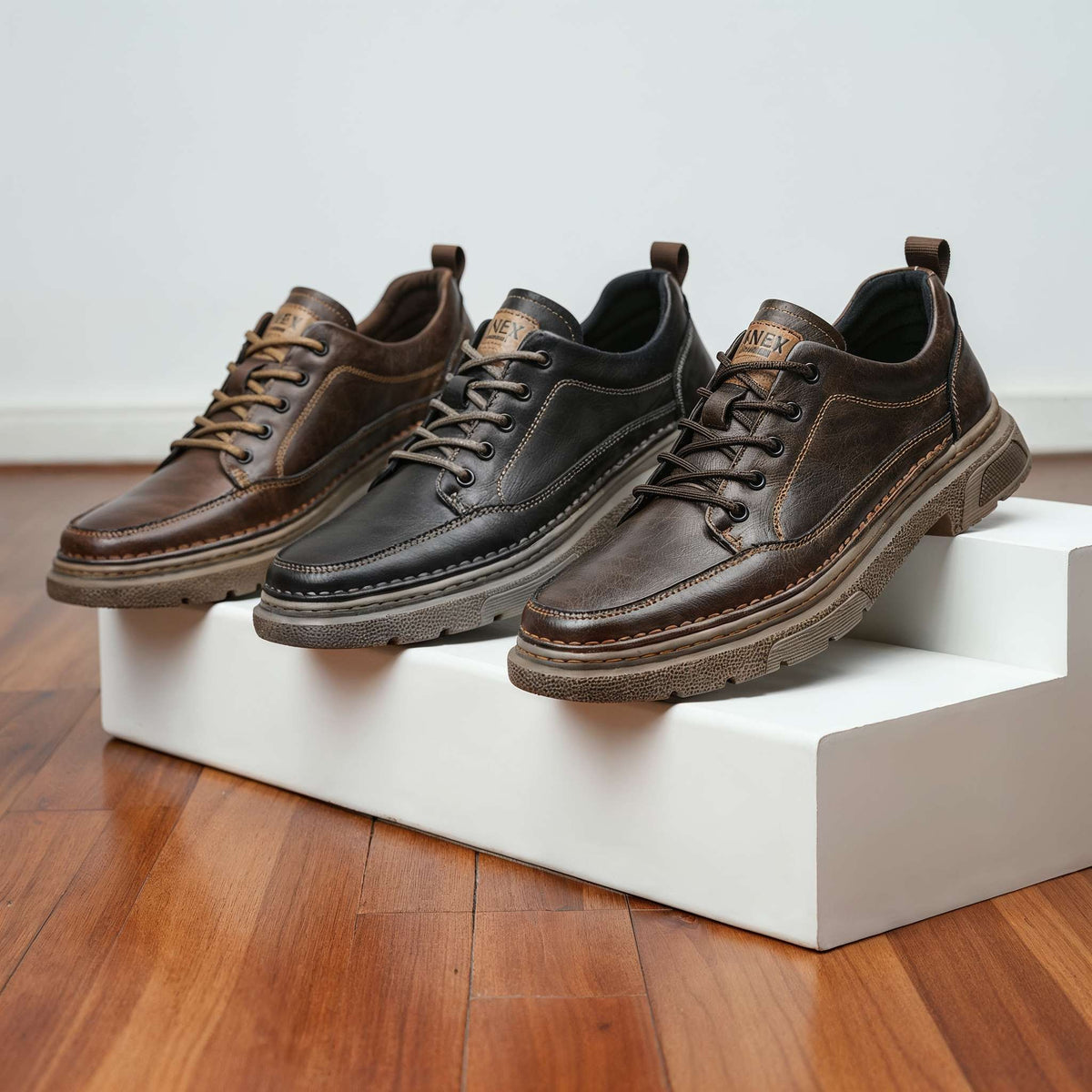 Herren Ledersneaker – handgenäht mit Dämpfungssohle