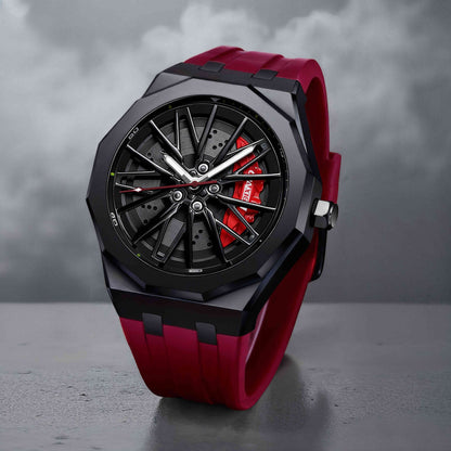 Herren Armbanduhr – Racing-Design mit Silikonband