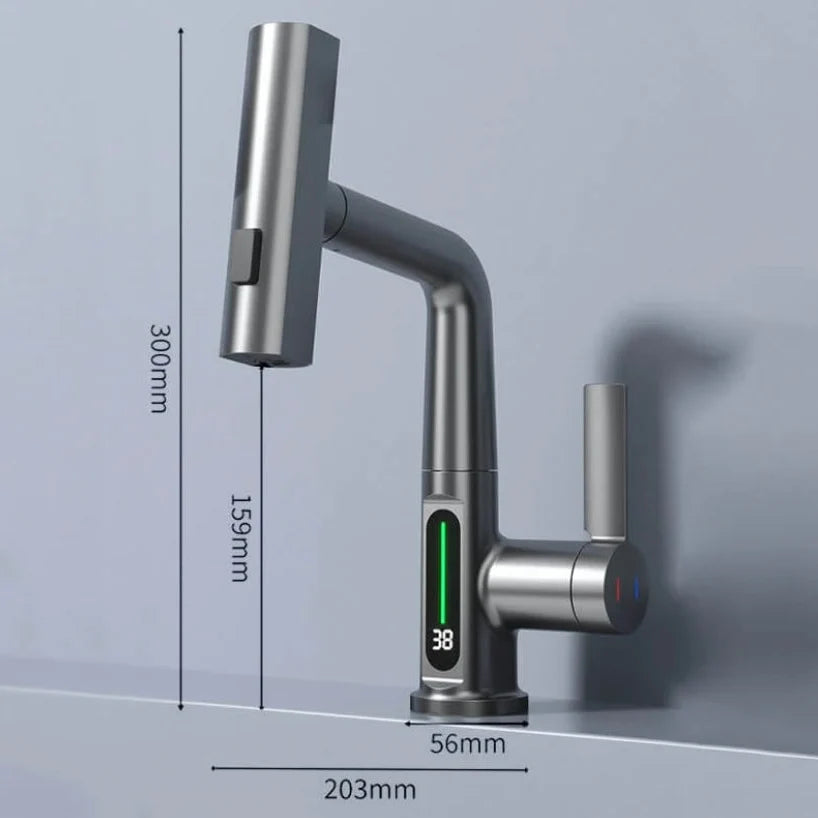Pull-Out Kitchen Faucet – 5 Spray Modes Retractable Tap | FlexiHahn
