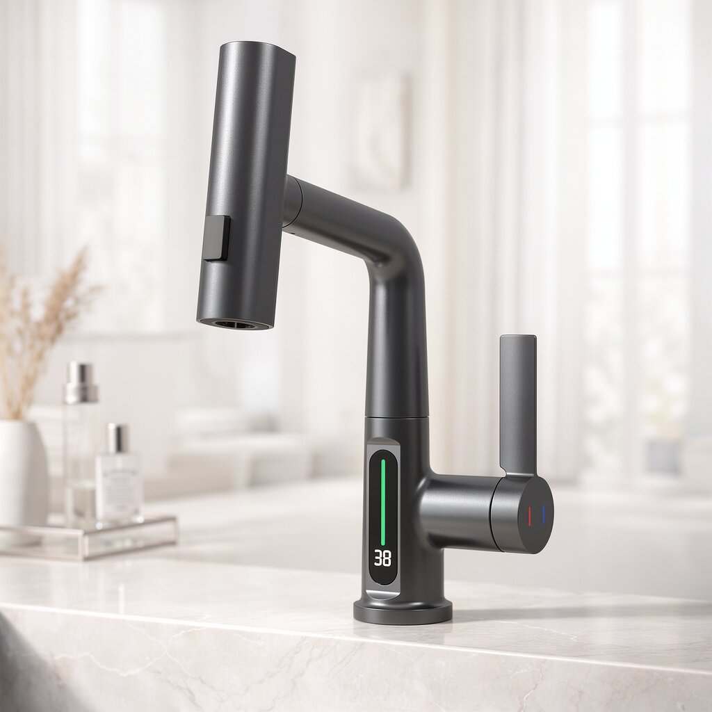Pull-Out Kitchen Faucet – 5 Spray Modes Retractable Tap | FlexiHahn
