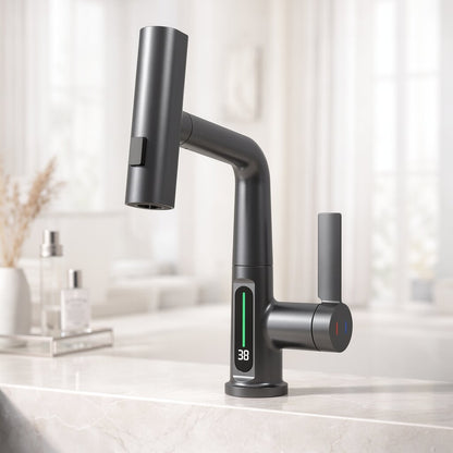 Pull-Out Kitchen Faucet – 5 Spray Modes Retractable Tap | FlexiHahn
