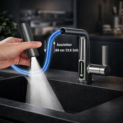 Pull-Out Kitchen Faucet – 5 Spray Modes Retractable Tap | FlexiHahn
