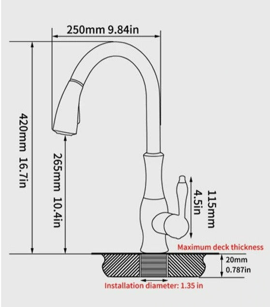 Pull-Out Kitchen Faucet – Retractable Sink Tap | AquaKraft