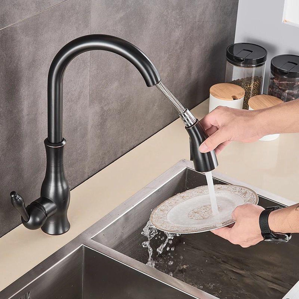 Pull-Out Kitchen Faucet – Retractable Sink Tap | AquaKraft