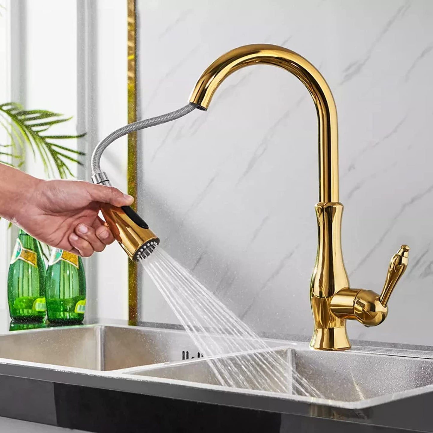 Pull-Out Kitchen Faucet – Retractable Sink Tap | AquaKraft