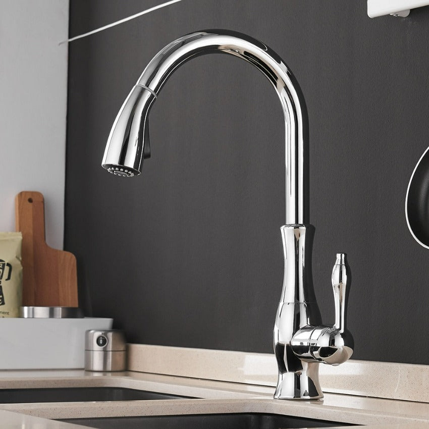 Pull-Out Kitchen Faucet – Retractable Sink Tap | AquaKraft