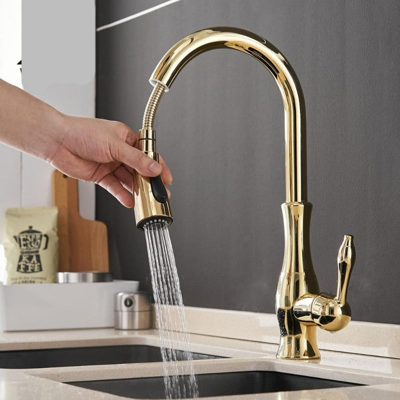Pull-Out Kitchen Faucet – Retractable Sink Tap | AquaKraft